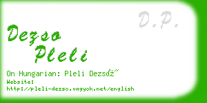 dezso pleli business card